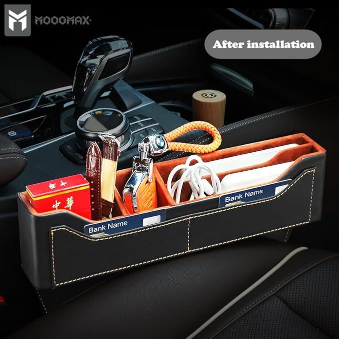 Car seat organizer seam storage box