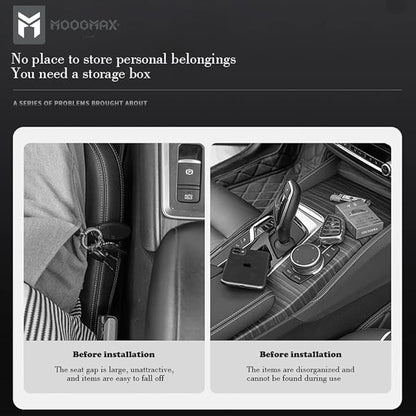 Car seat organizer seam storage box